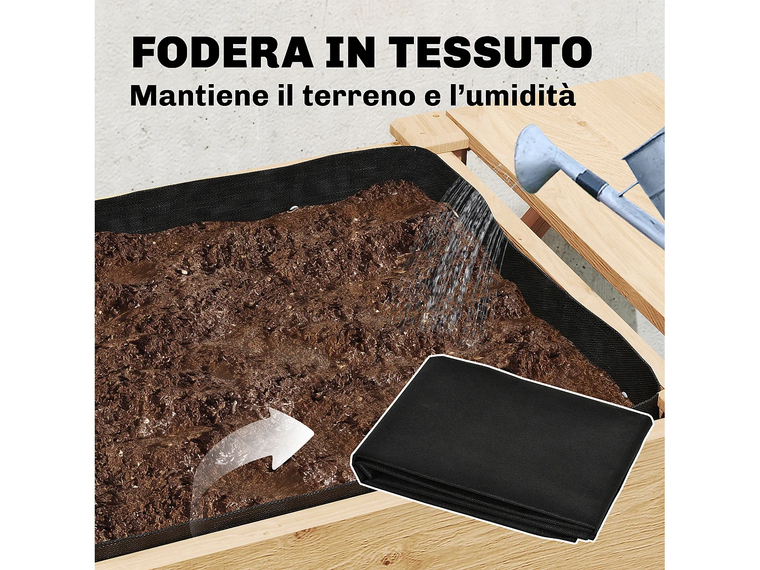 Letto per orto rialzato a 2 livelli in legno di abete marrone