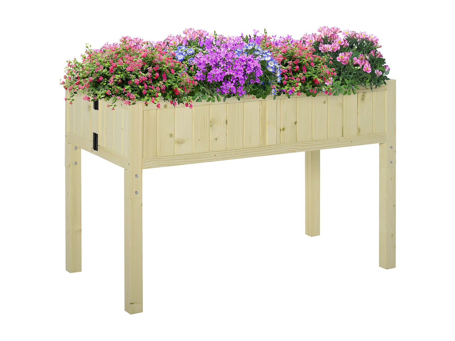 Letto per orto rialzato pieghevole con fori di drenaggio in legno