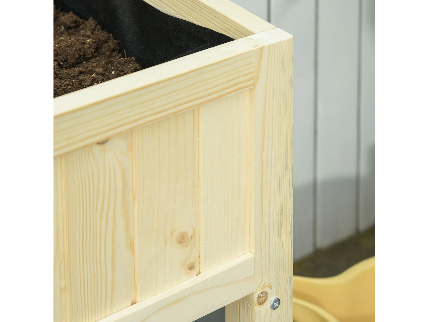 Letto per orto rialzato pieghevole con fori di drenaggio in legno