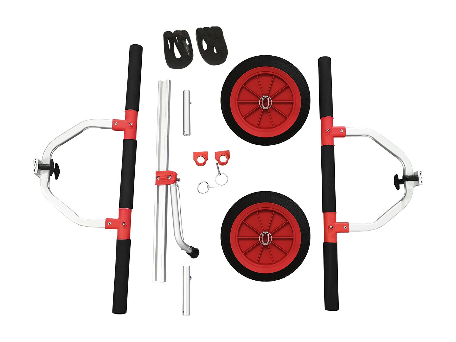 Carrello per kayak regolabile in larghezza in alluminio nero