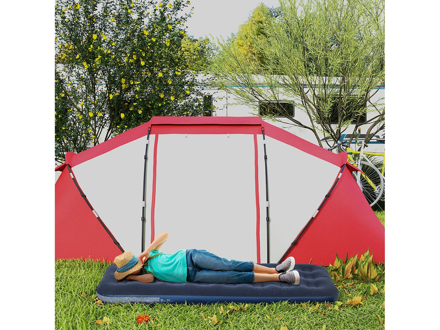 Materasso gonfiabile singolo con pompa manuale 73x191x22cm blu