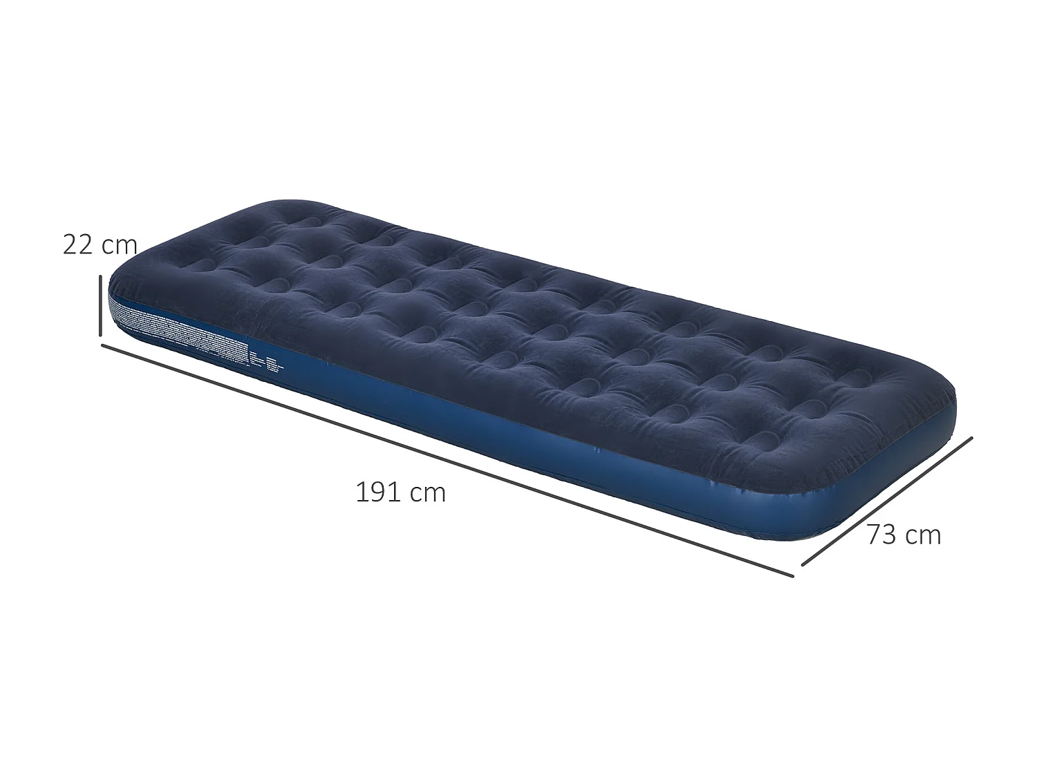 Materasso gonfiabile singolo con pompa manuale 73x191x22cm blu