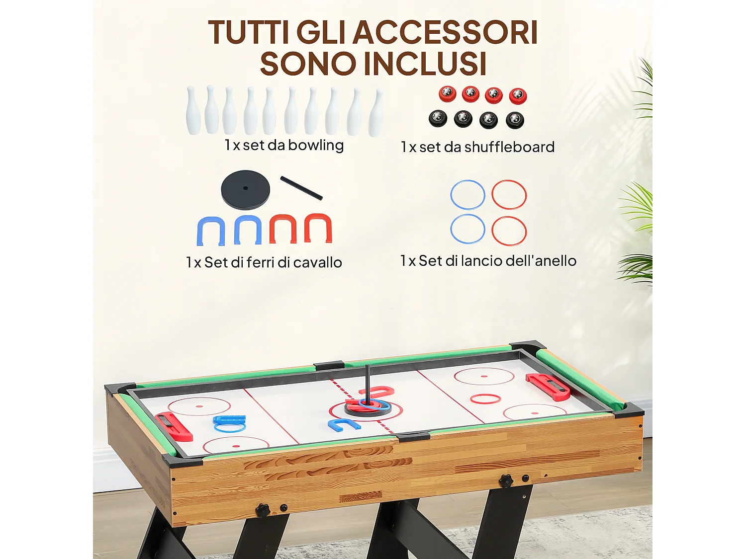 Tavolo multigioco 13 in 1 pieghevole per adulti e bambini da 6 anni