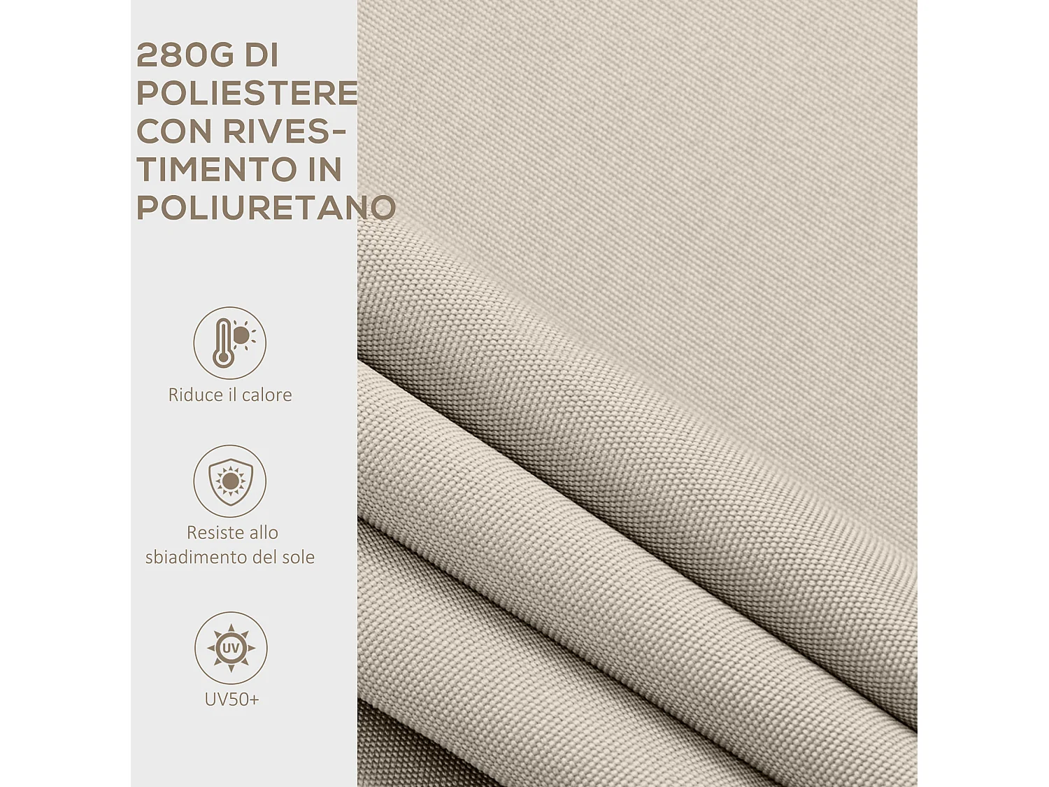 Tenda da sole a bracci regolabile 5°-35° bianca