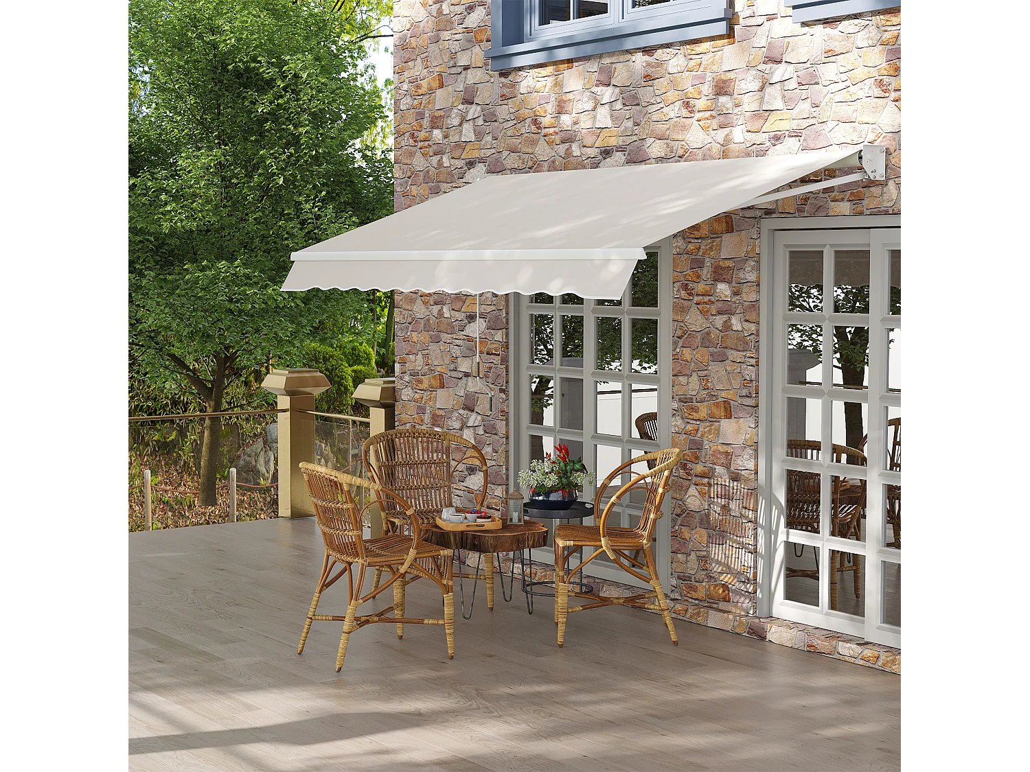 Tenda da sole 3x2 m regolabile in alluminio e poliestere