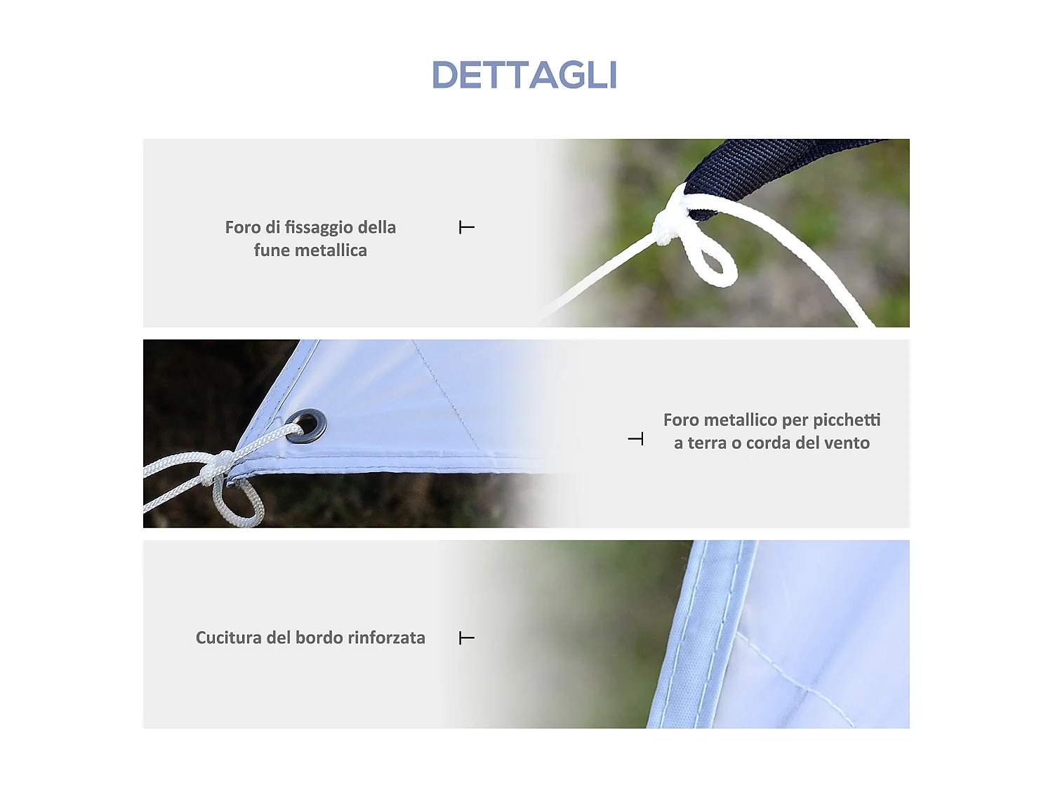 Tenda da sole portatile 3x3m tendalino impermeabile con borsa bianco