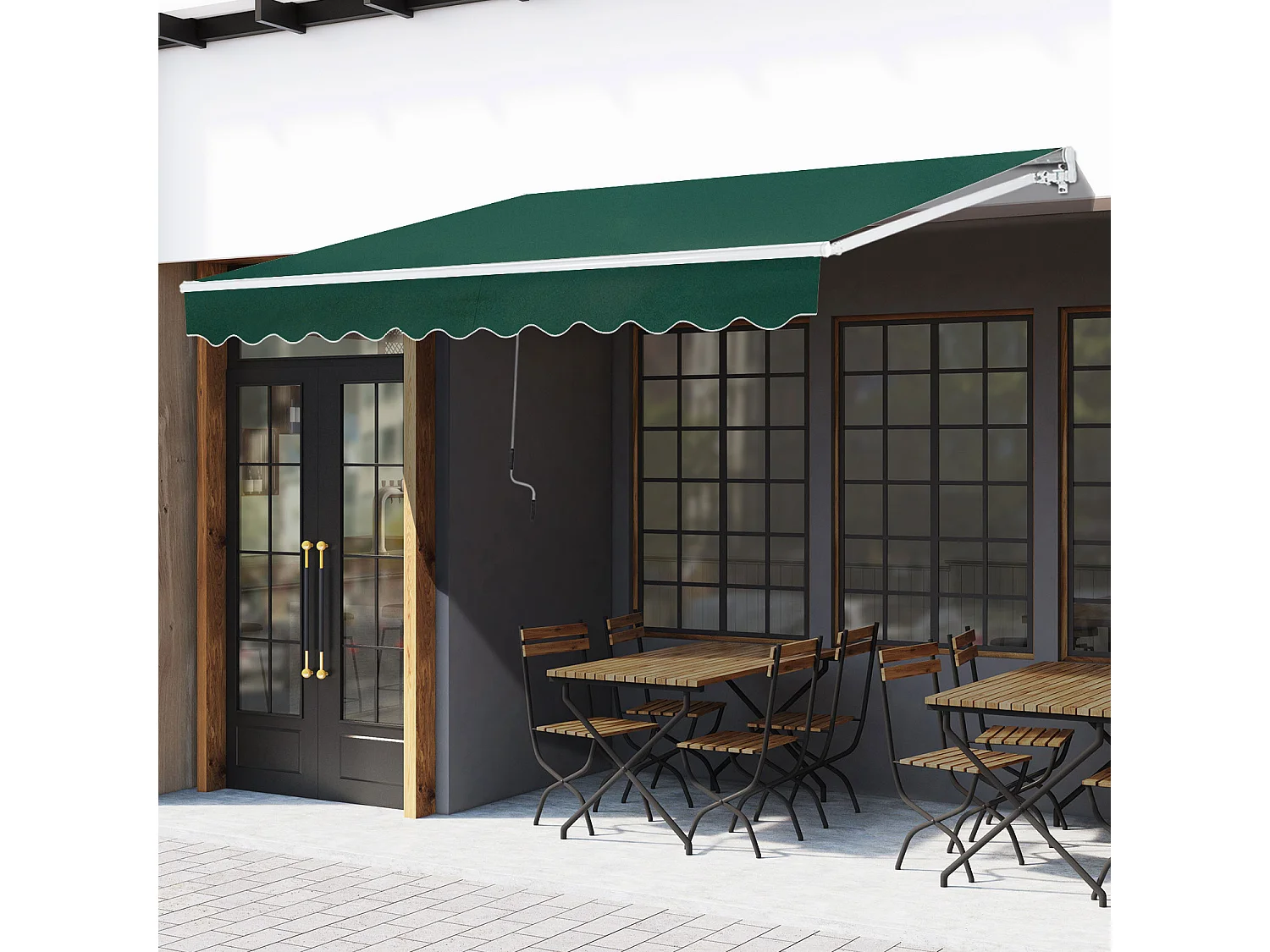 Tenda da sole a manovella 3x2 m ad angolazione regolabile verde