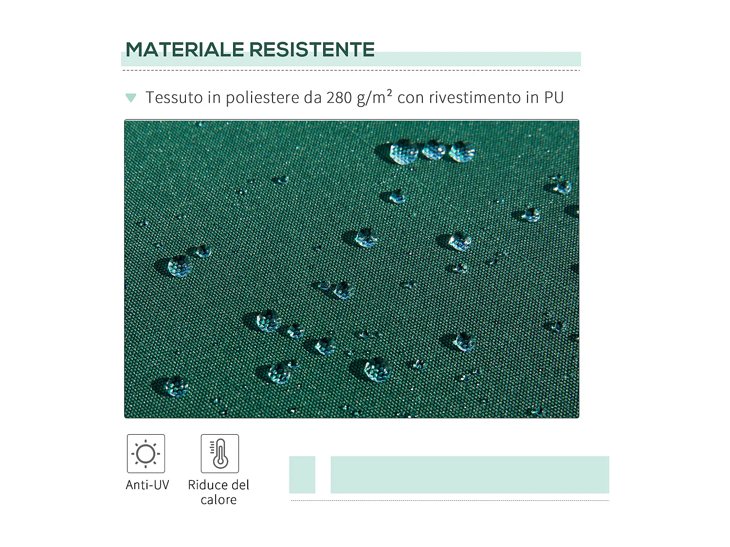 Tenda da sole a manovella 3x2 m ad angolazione regolabile verde