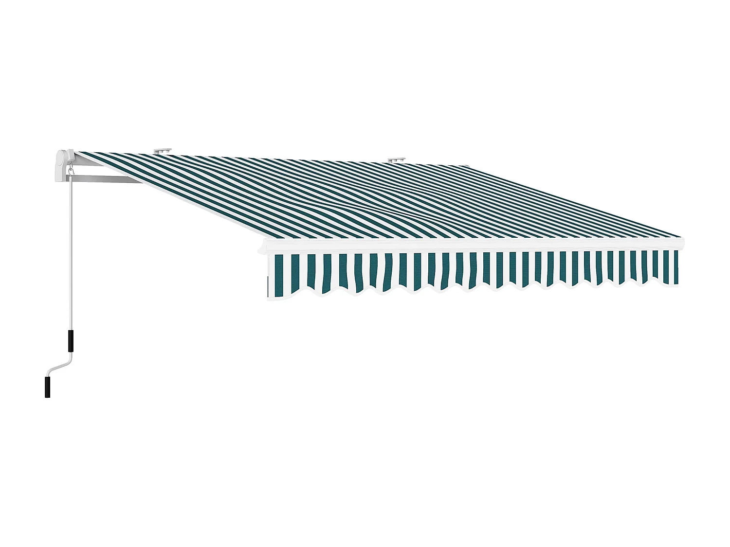 Tenda da sole a bracci avvolgibile a manovella 4x2.5m verde e bianco