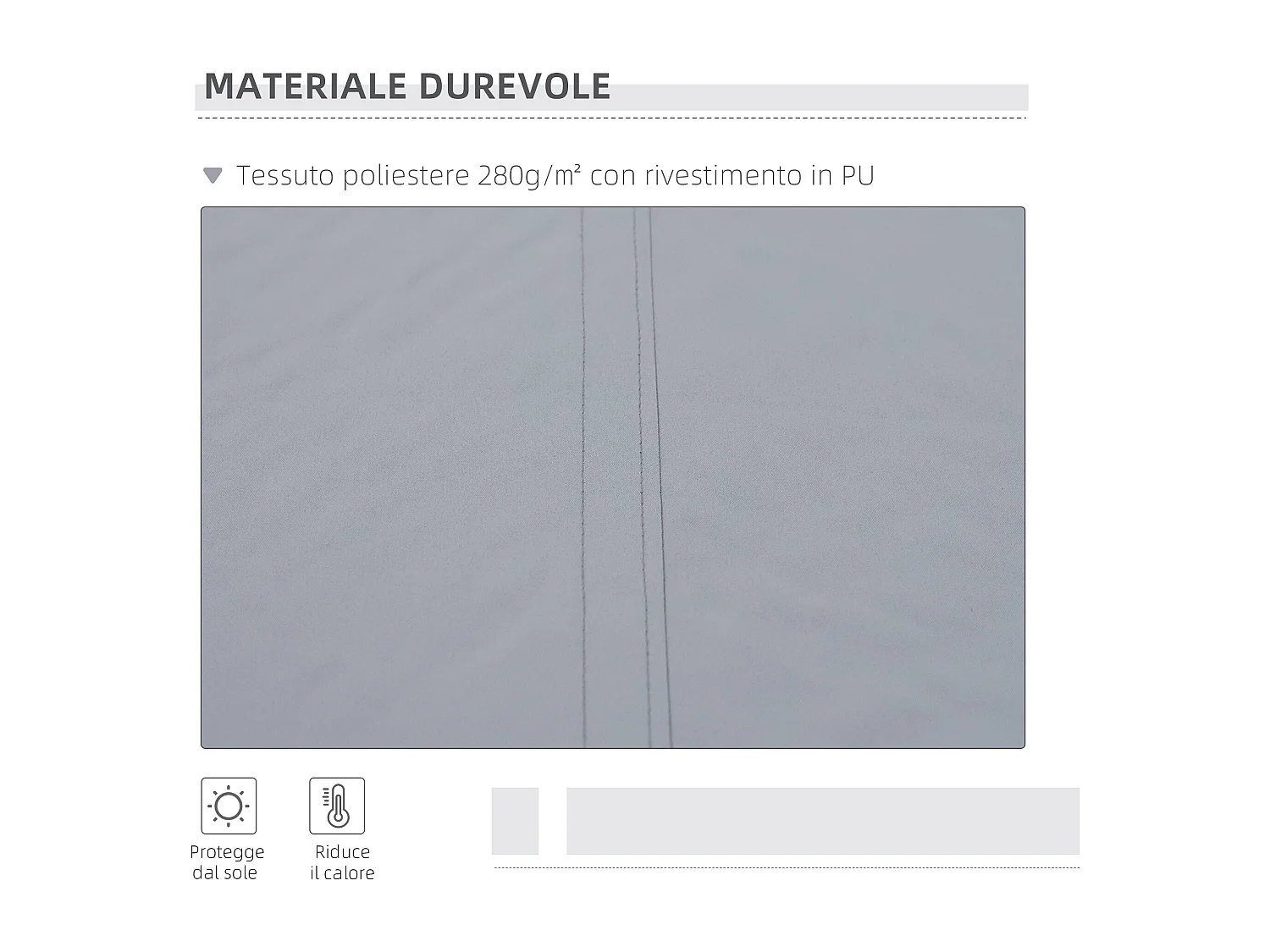 Tenda da sole avvolgibile 3x2.5  m a caduta con manovella grigio