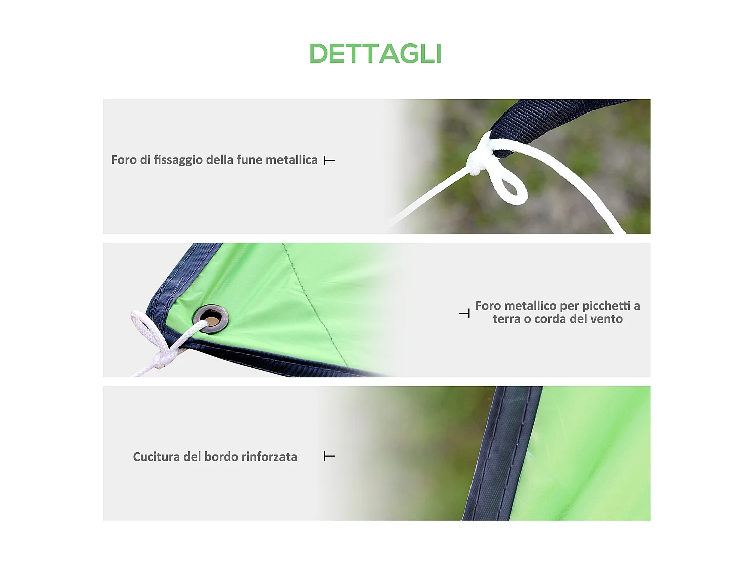 Tenda da sole portatile 3x3m tendalino impermeabile con borsa verde