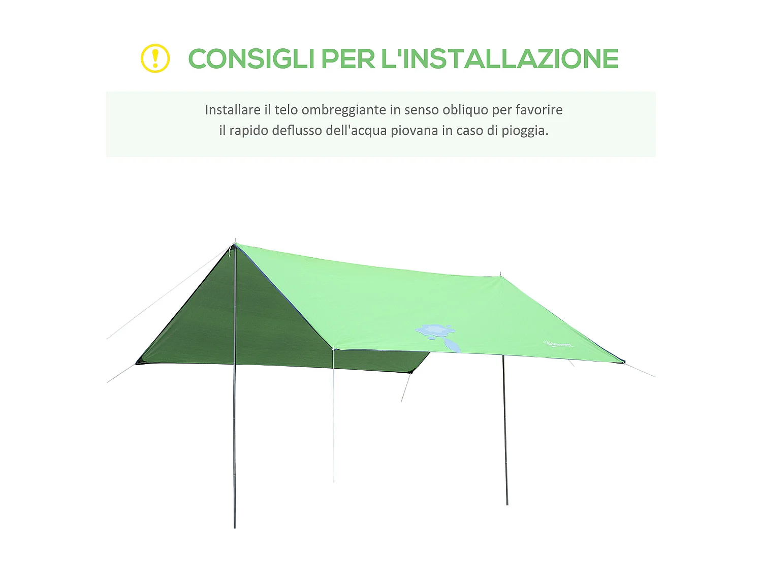 Tenda da sole portatile 3x3m tendalino impermeabile con borsa verde