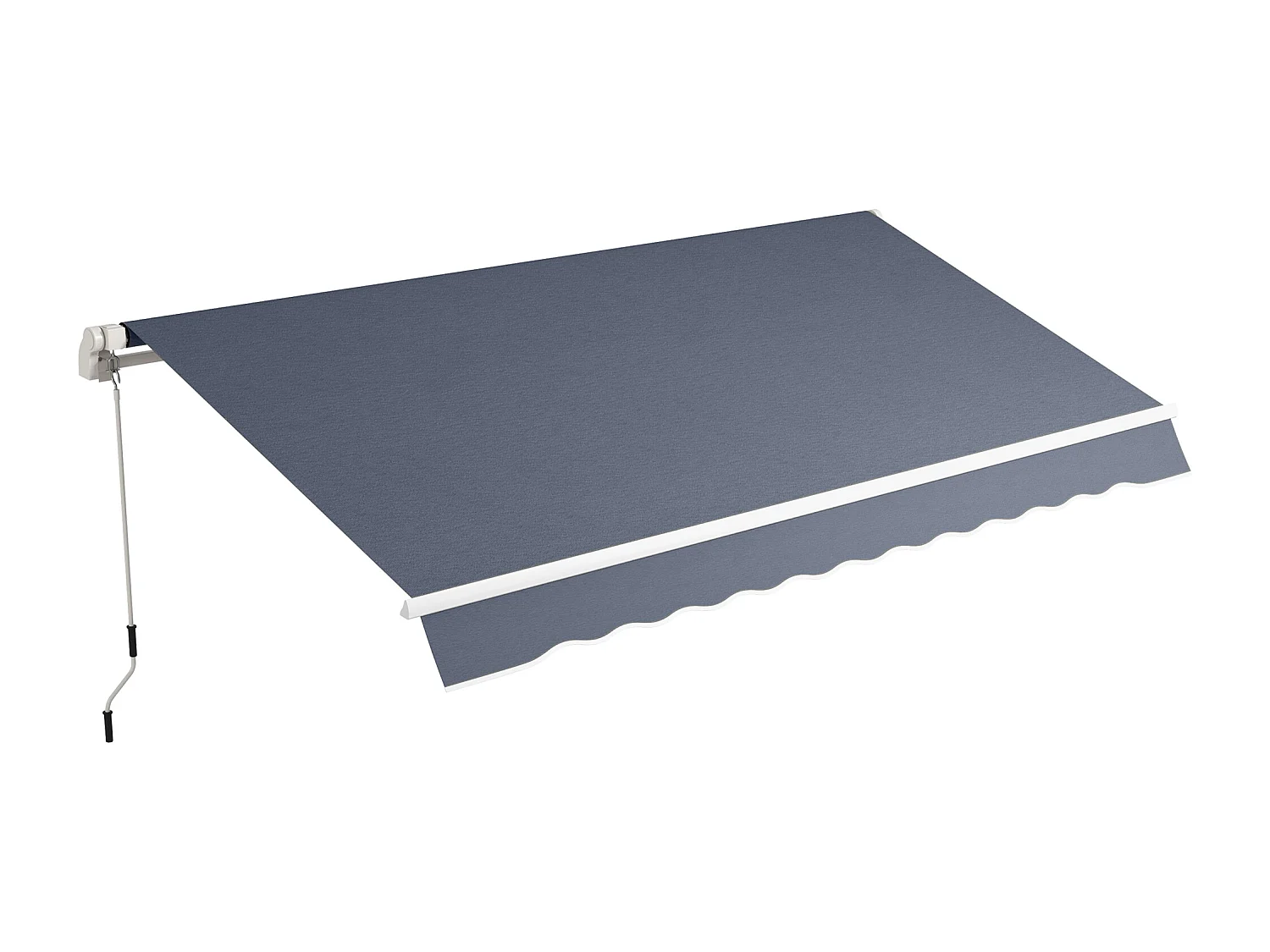 Tenda da sole avvolgibile a bracci con manovella 360x250cm grigio