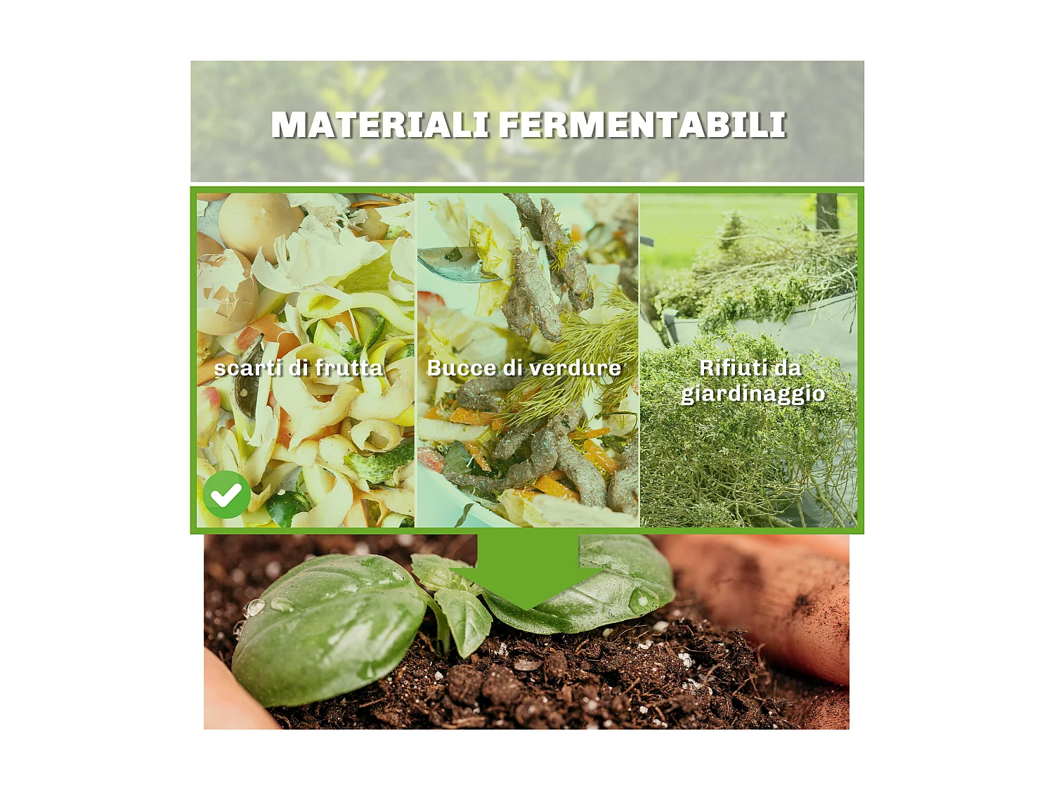 Compostiera da giardino triangolare girevole in plastica nero