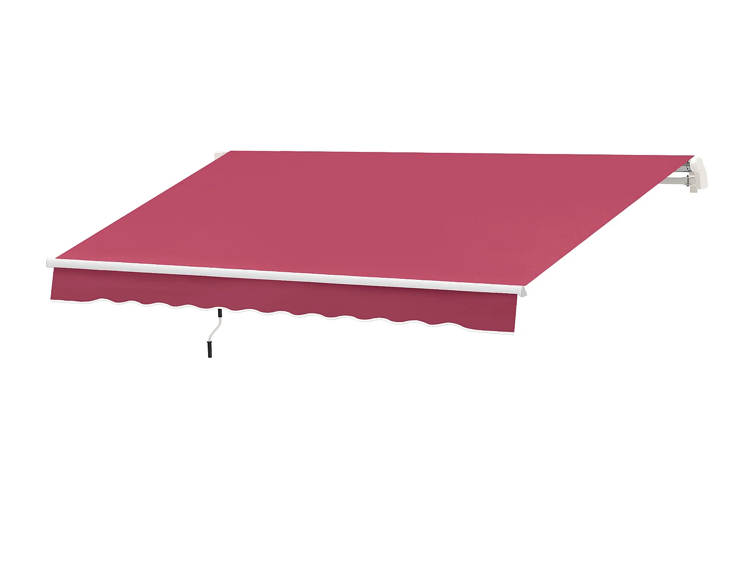 Tenda da sole avvolgibile a caduta manuale 3x2.5m rosso scuro