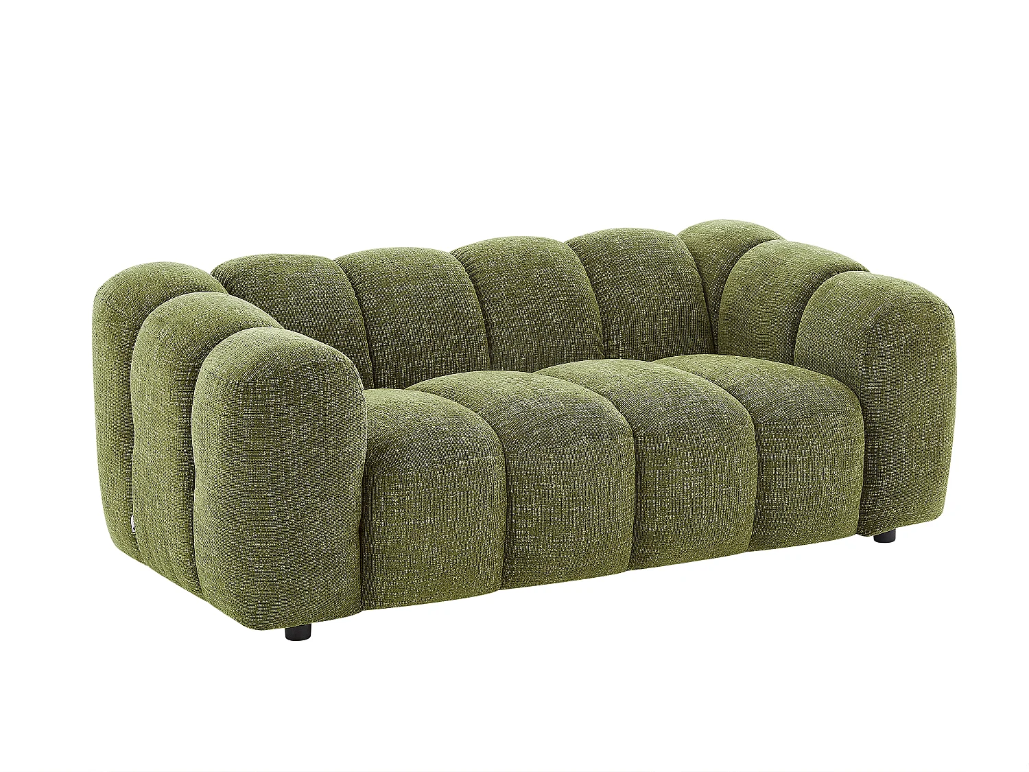 Canapé 2 places en tissu chenille vert NELIMAR