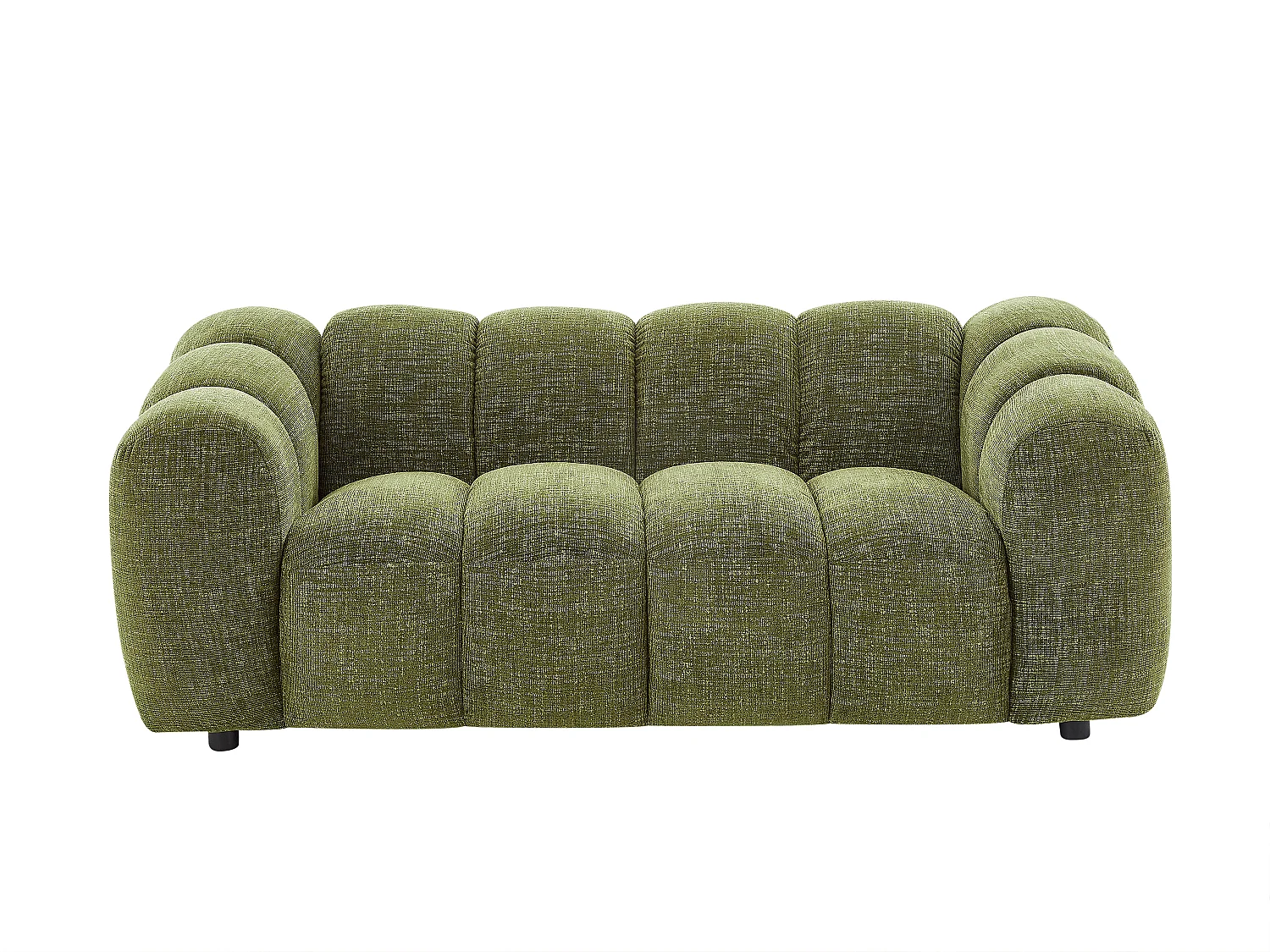 Canapé 2 places en tissu chenille vert NELIMAR