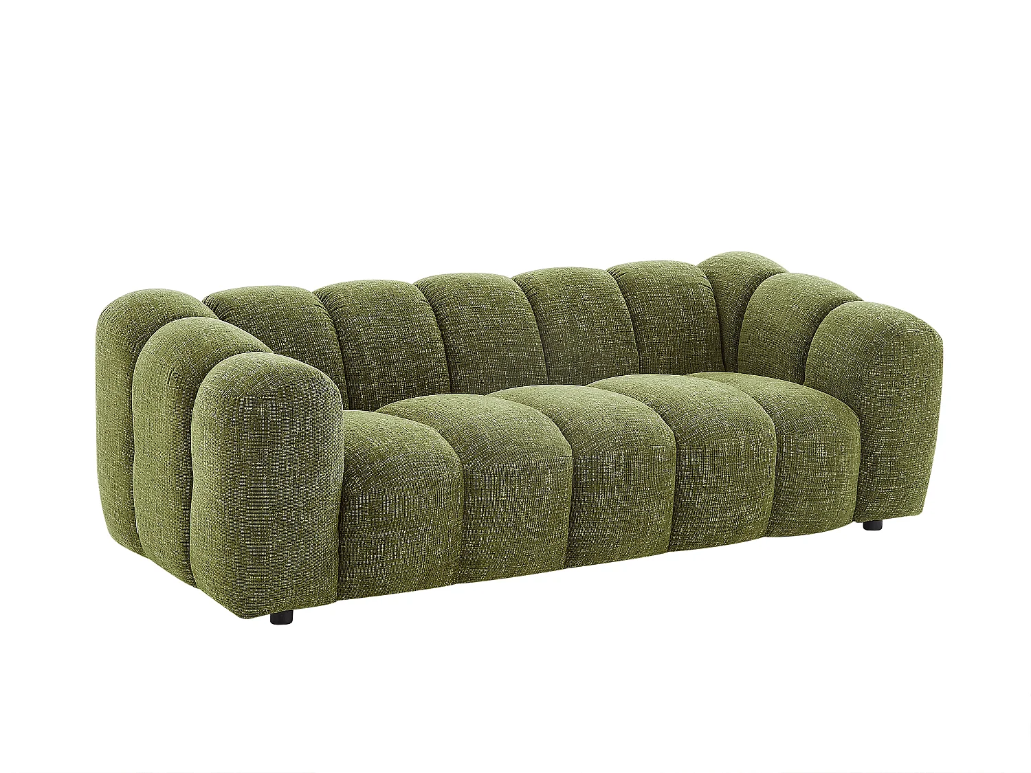 Canapé 3 places en tissu chenille vert NELIMAR