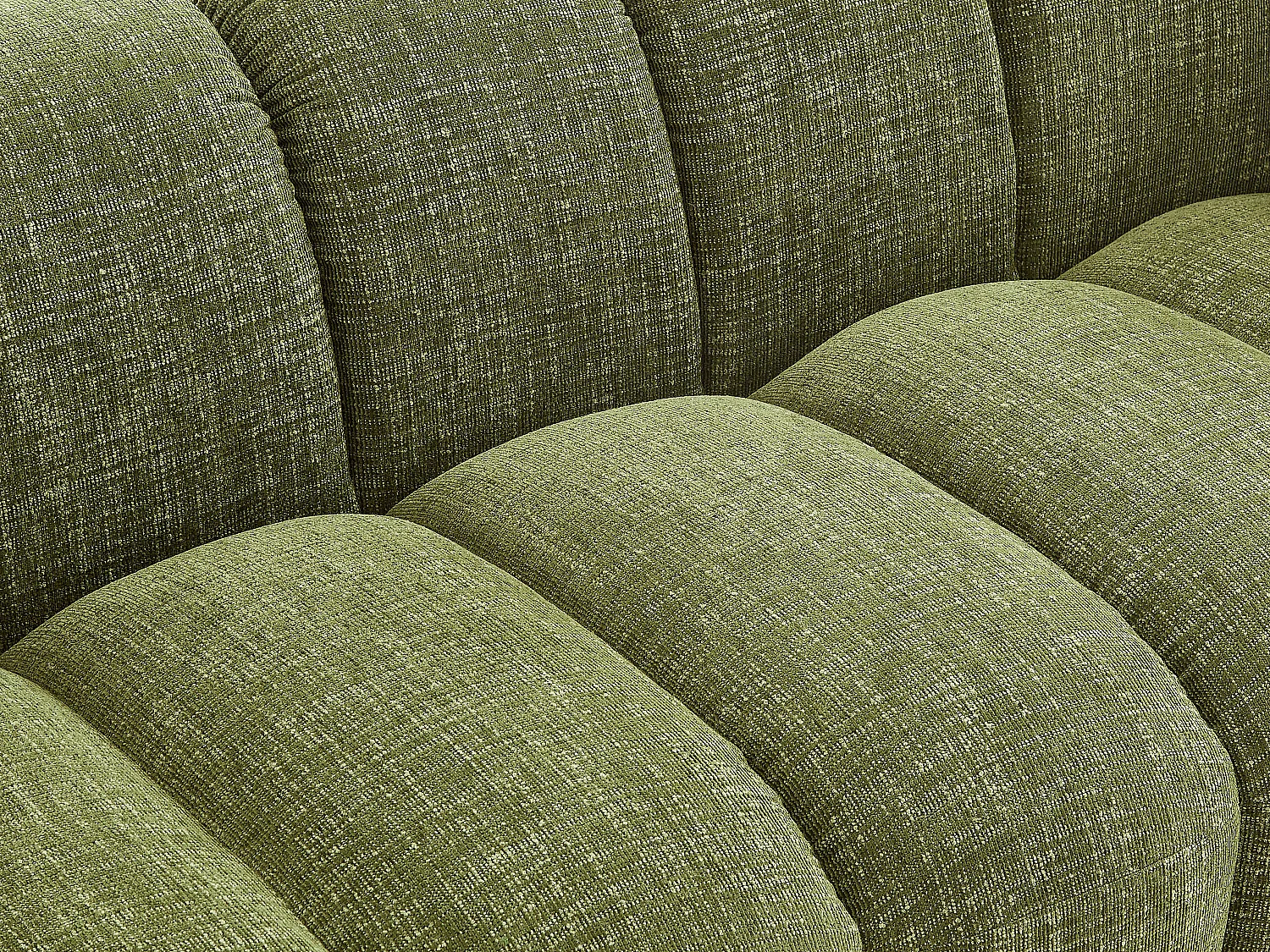 Canapé 3 places en tissu chenille vert NELIMAR