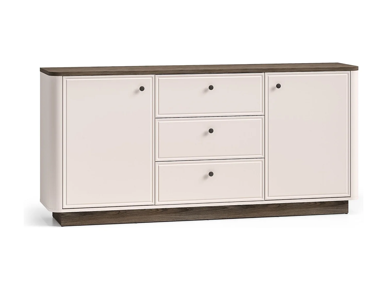 Dressoir 2-deurs – 3 laden – Kasjmier/eikenlook donker – 180 cm – VILAVIO