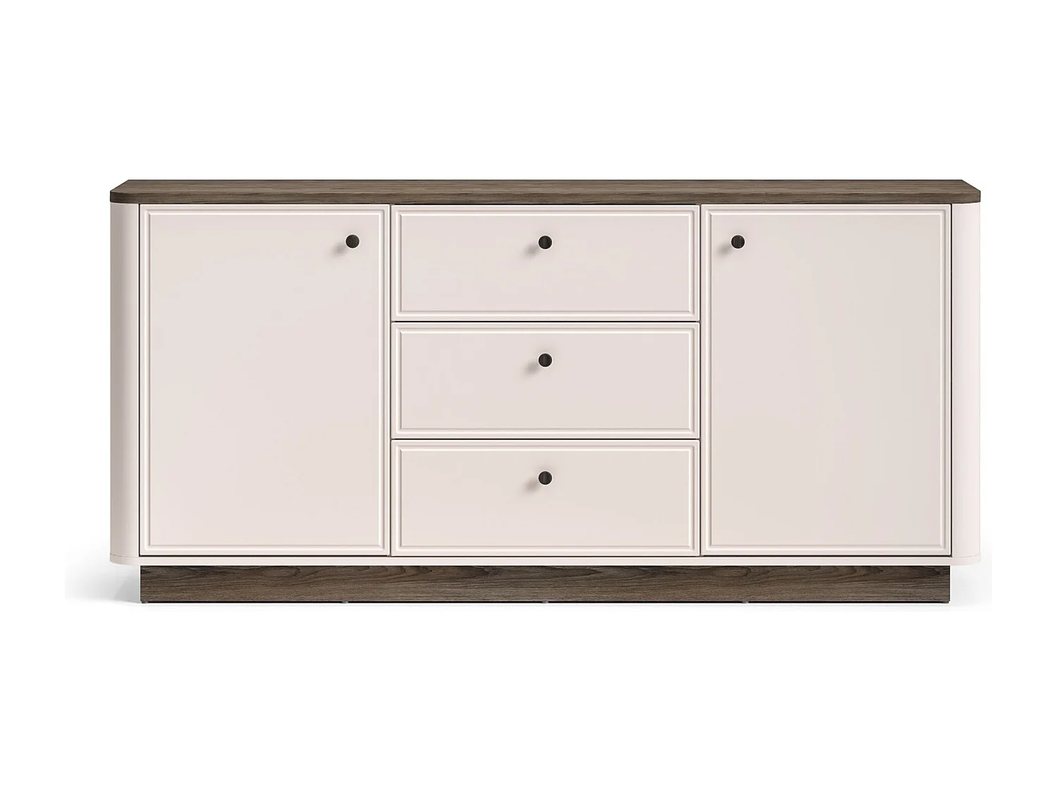 Dressoir 2-deurs – 3 laden – Kasjmier/eikenlook donker – 180 cm – VILAVIO