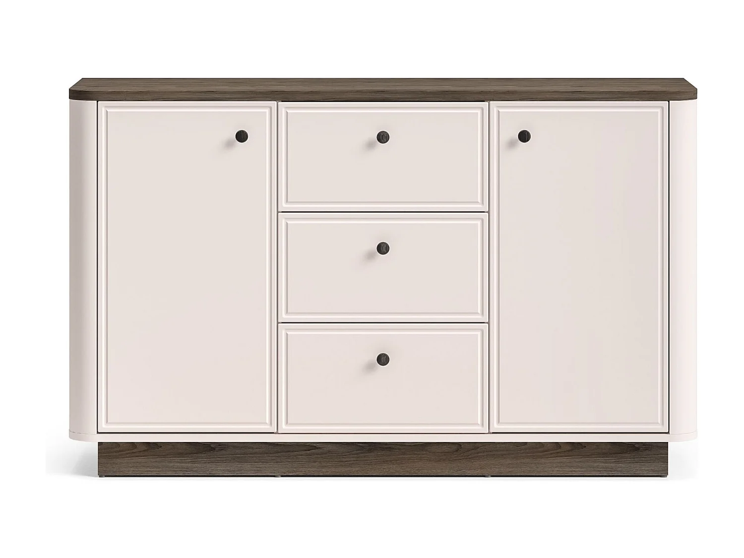 Dressoir 2-deurs – 3 laden – Kasjmier/eikenlook donker – 138 cm – VILAVIO