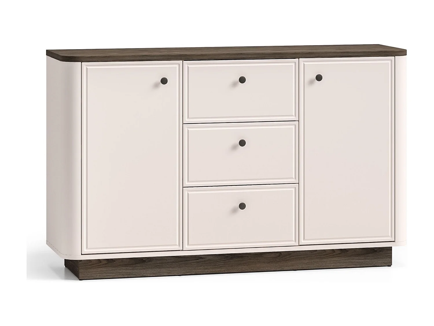 Dressoir 2-deurs – 3 laden – Kasjmier/eikenlook donker – 138 cm – VILAVIO