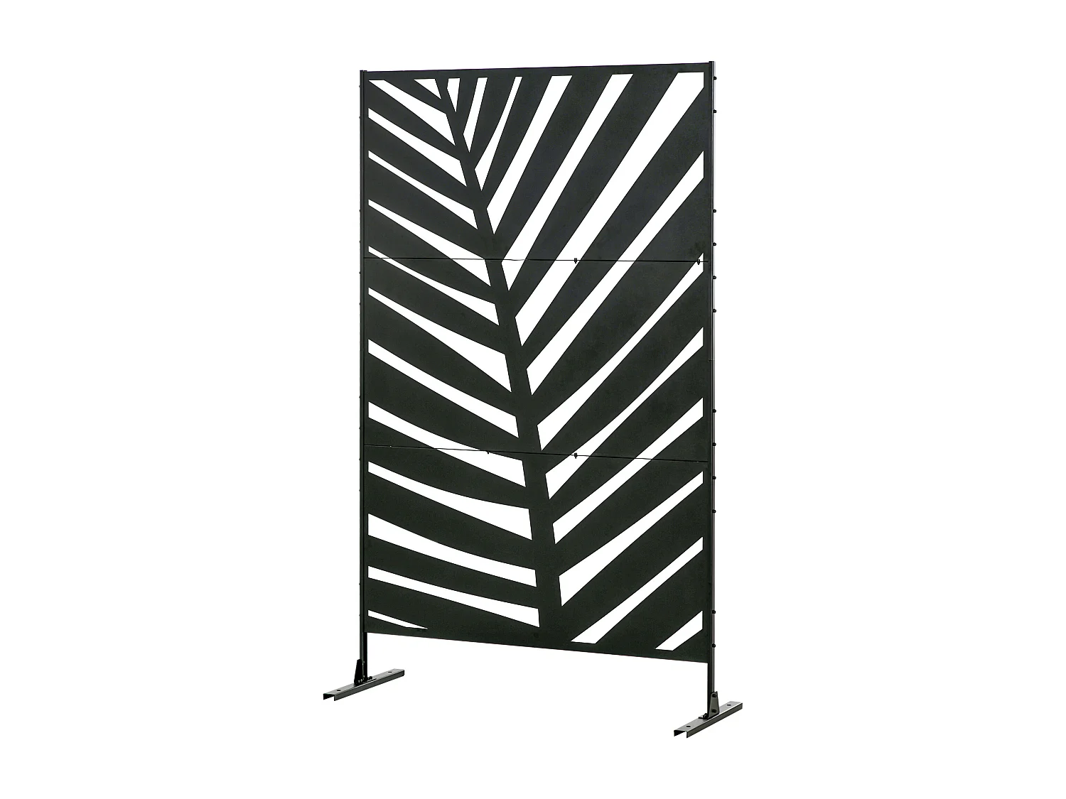 Separé a 3 ante verticali con motivo a foglia di banana nero