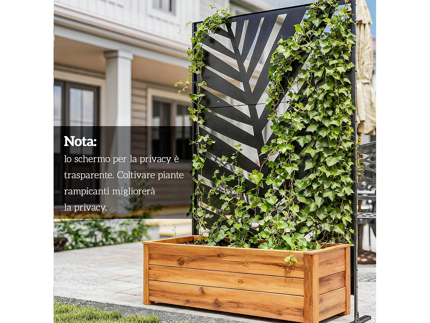 Separé a 3 ante verticali con motivo a foglia di banana nero