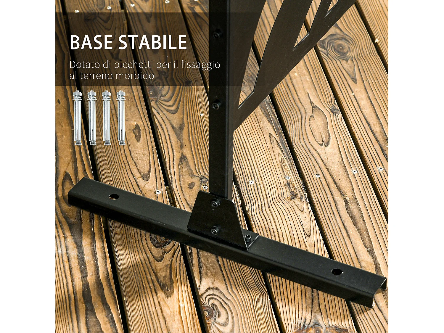 Separé a 3 ante verticali per esterno 122x45x198 cm nero