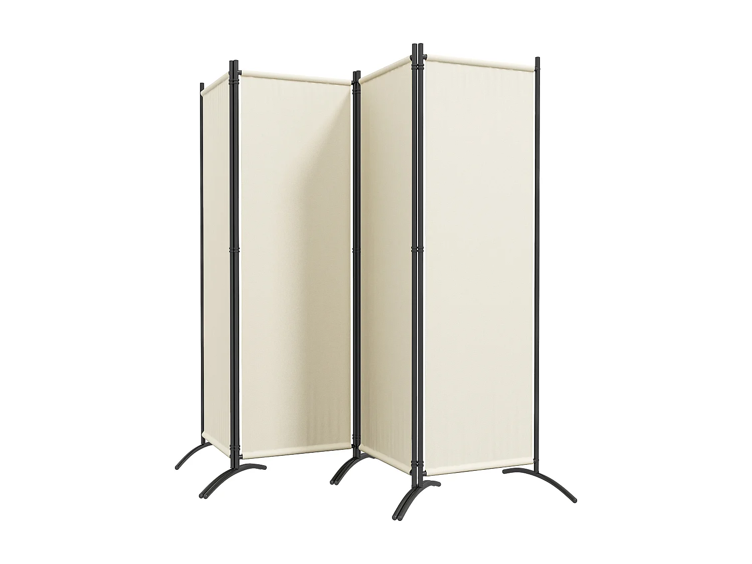 Paravento da giardino 4 pannelli pieghevoli, 221x50x172cm crema