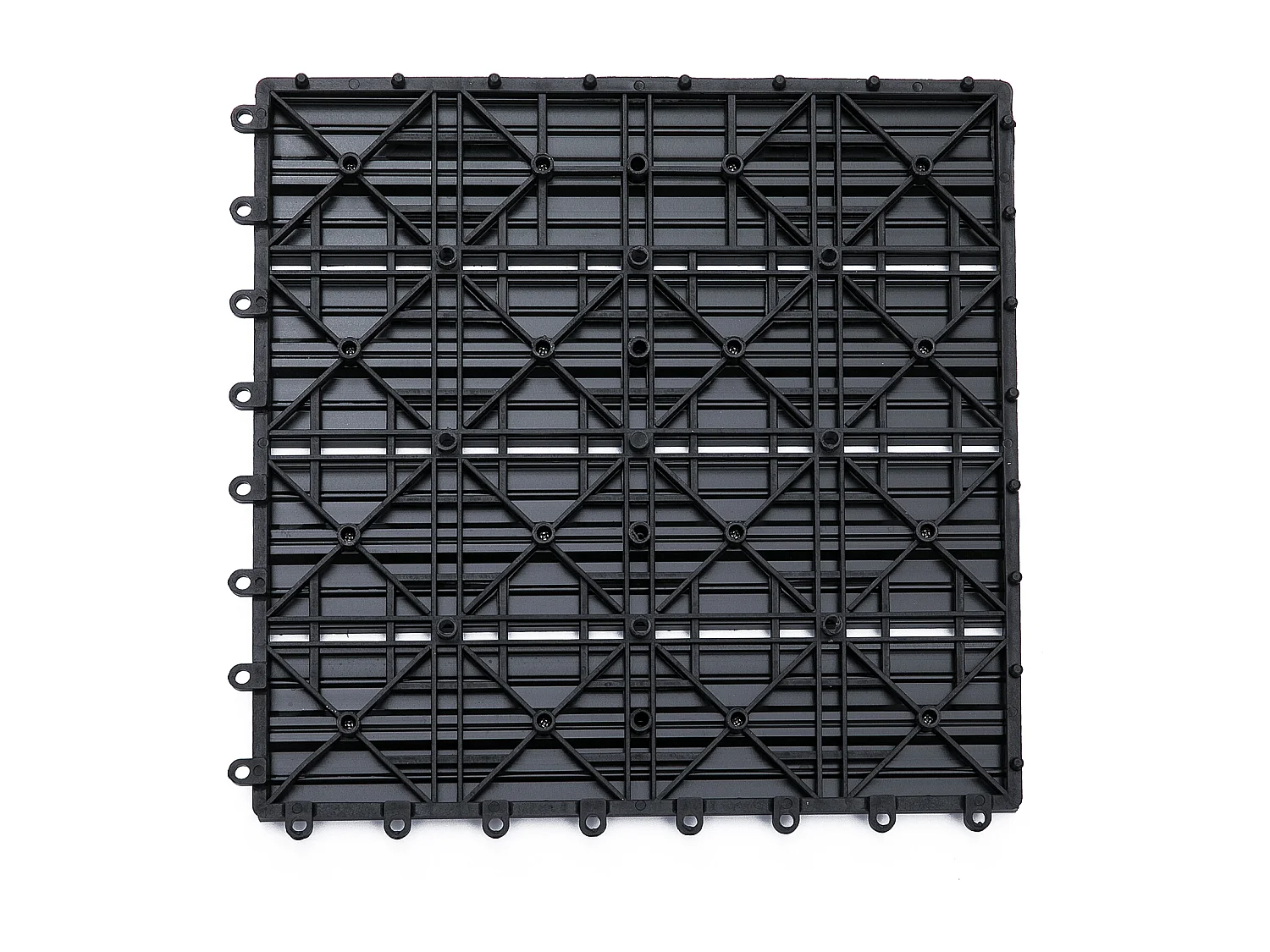 Set 11 piastrelle per esterni ad incastro antiscivolo in hdpe grigio