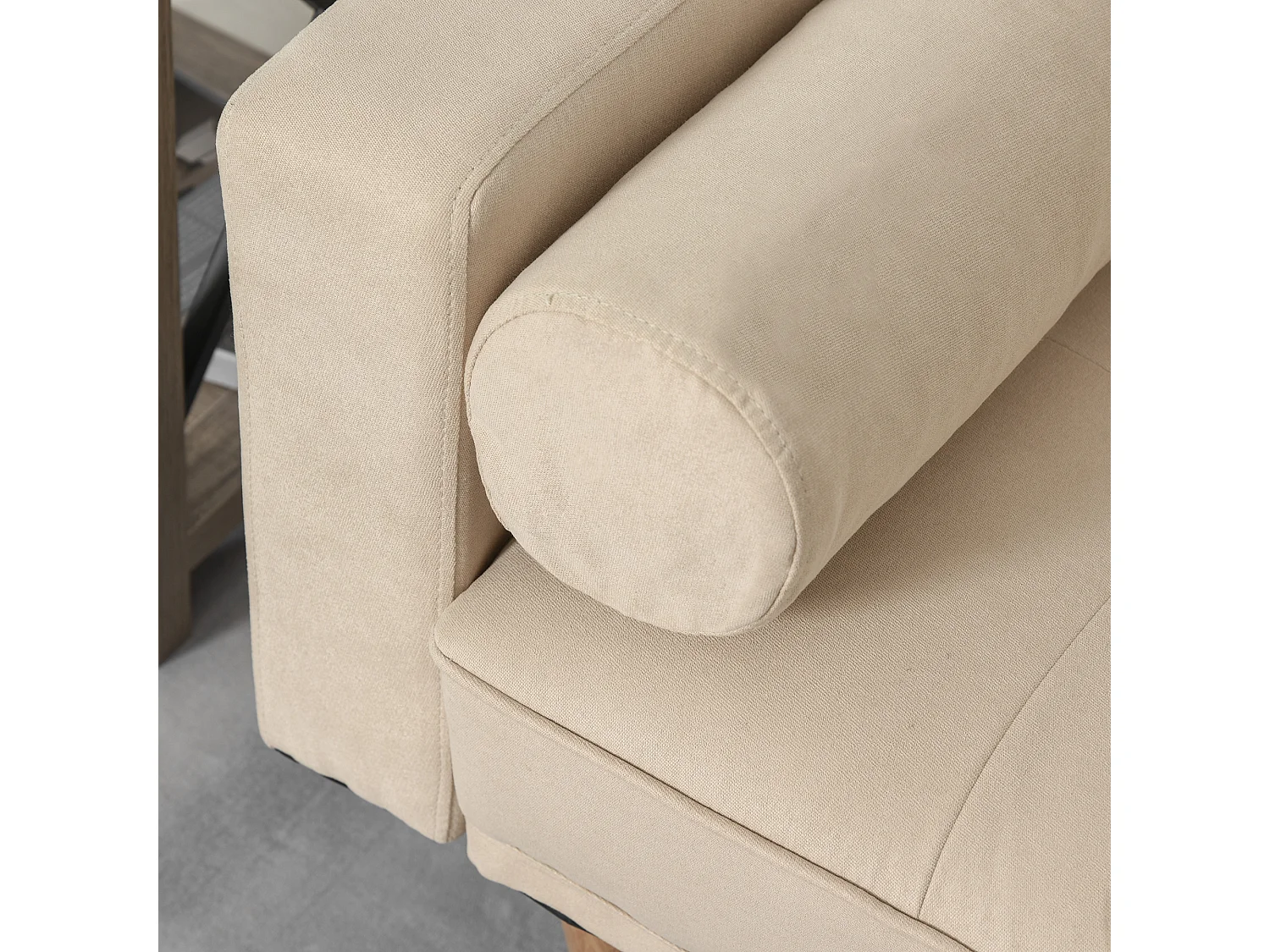 Divano Letto 3 Posti con Schienale Regolabile su 3 Livelli Beige