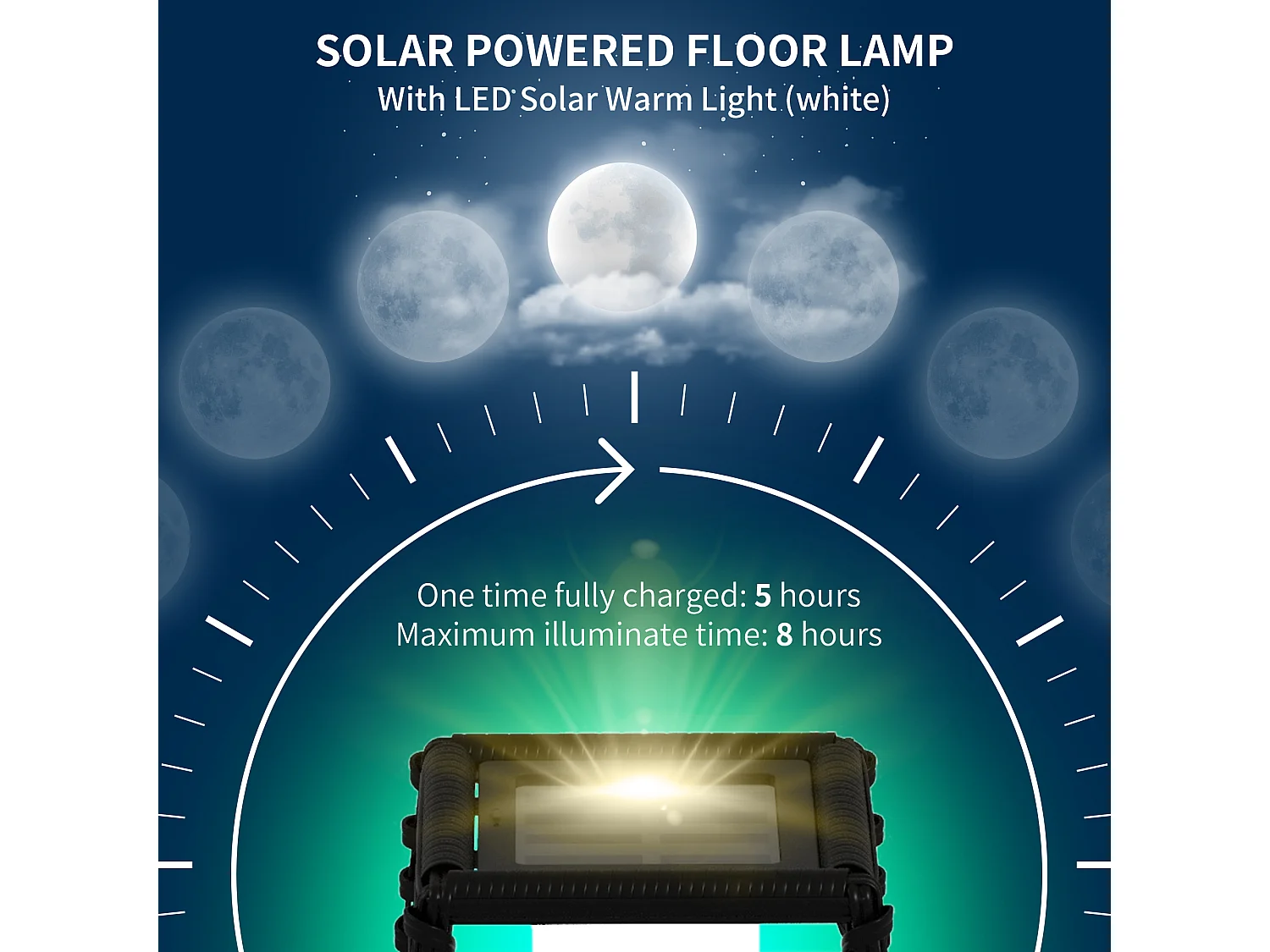 Lampada solare da giardino e vialetto in acciaio e rattan nero