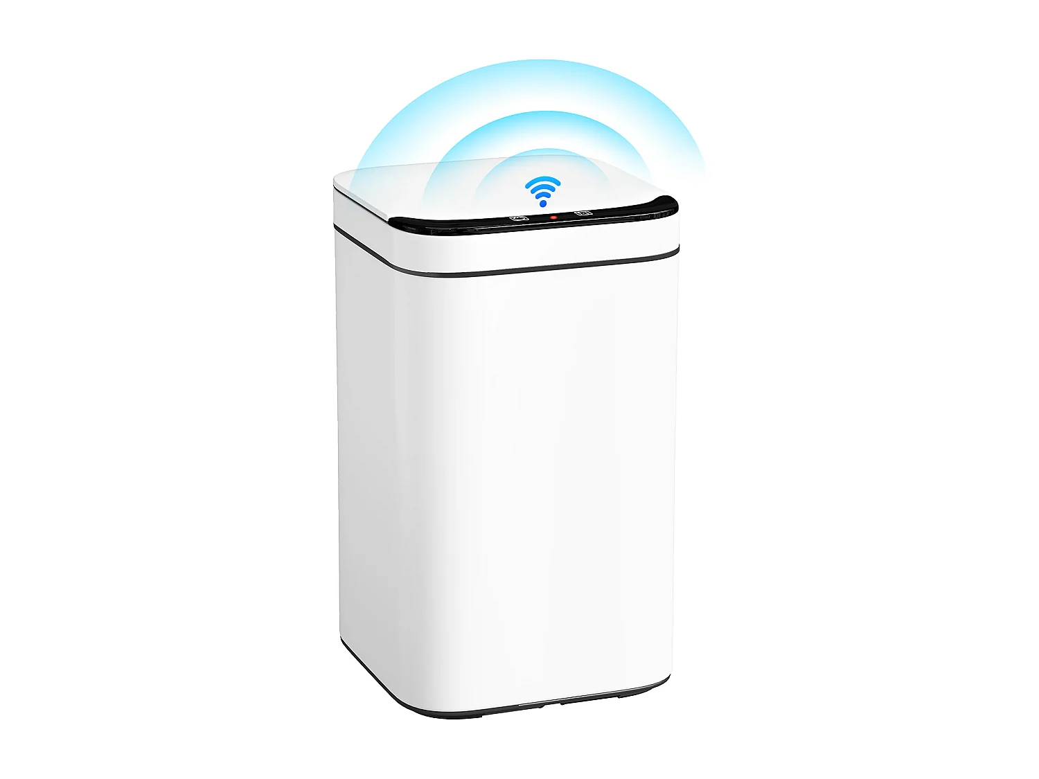 Bidone per immondizia da 13l con sensore in acciaio e pp bianco e nero