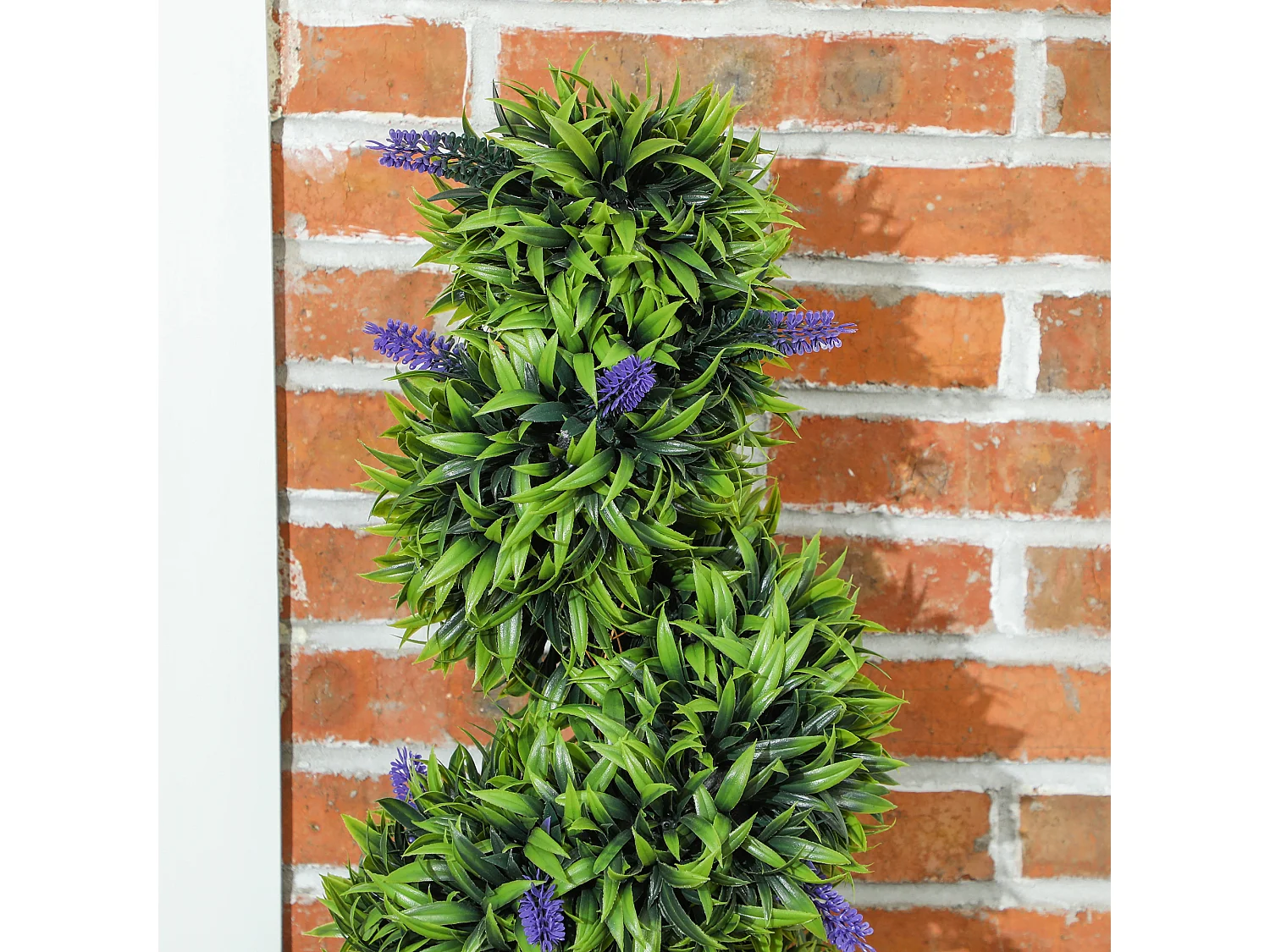 Set 2 piante finte bosso a spirale artificiali verde e blu