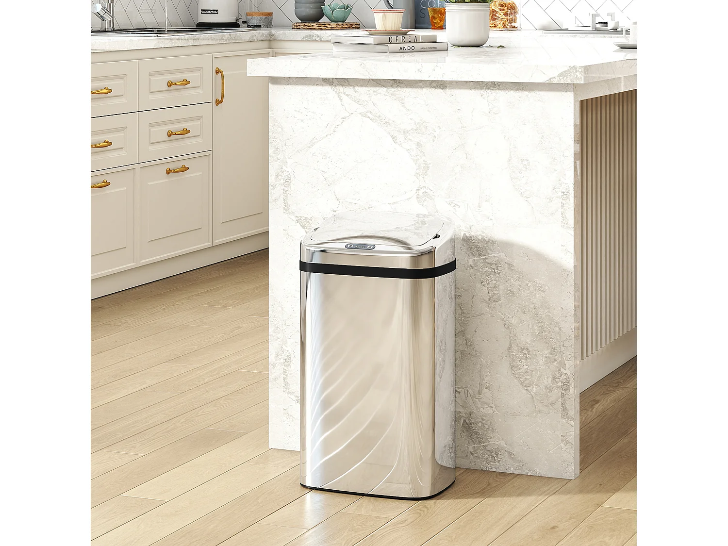 Bidone per rifiuti da 30 litri con apertura e chiusura automatica