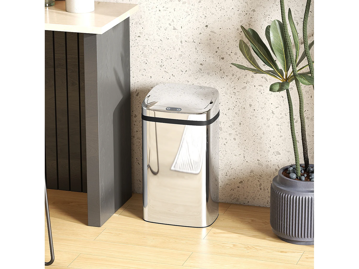 Bidone per rifiuti da 30 litri con apertura e chiusura automatica