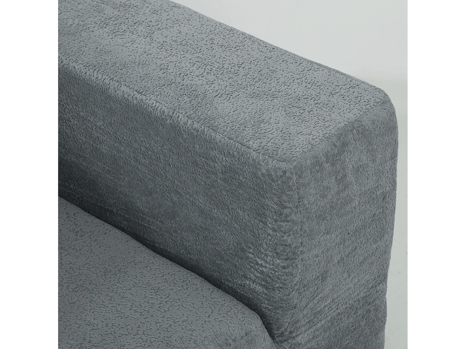 Divano modulabile ad angolo effetto velluto grigio scuro 294x165x70 cm