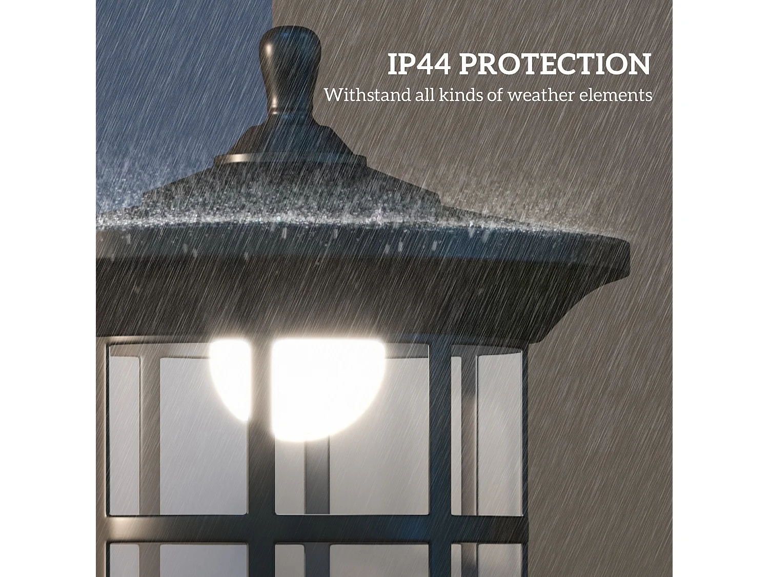 Set 2 lampioni solari in acciaio e abs 23.5x23.5x184 cm nero