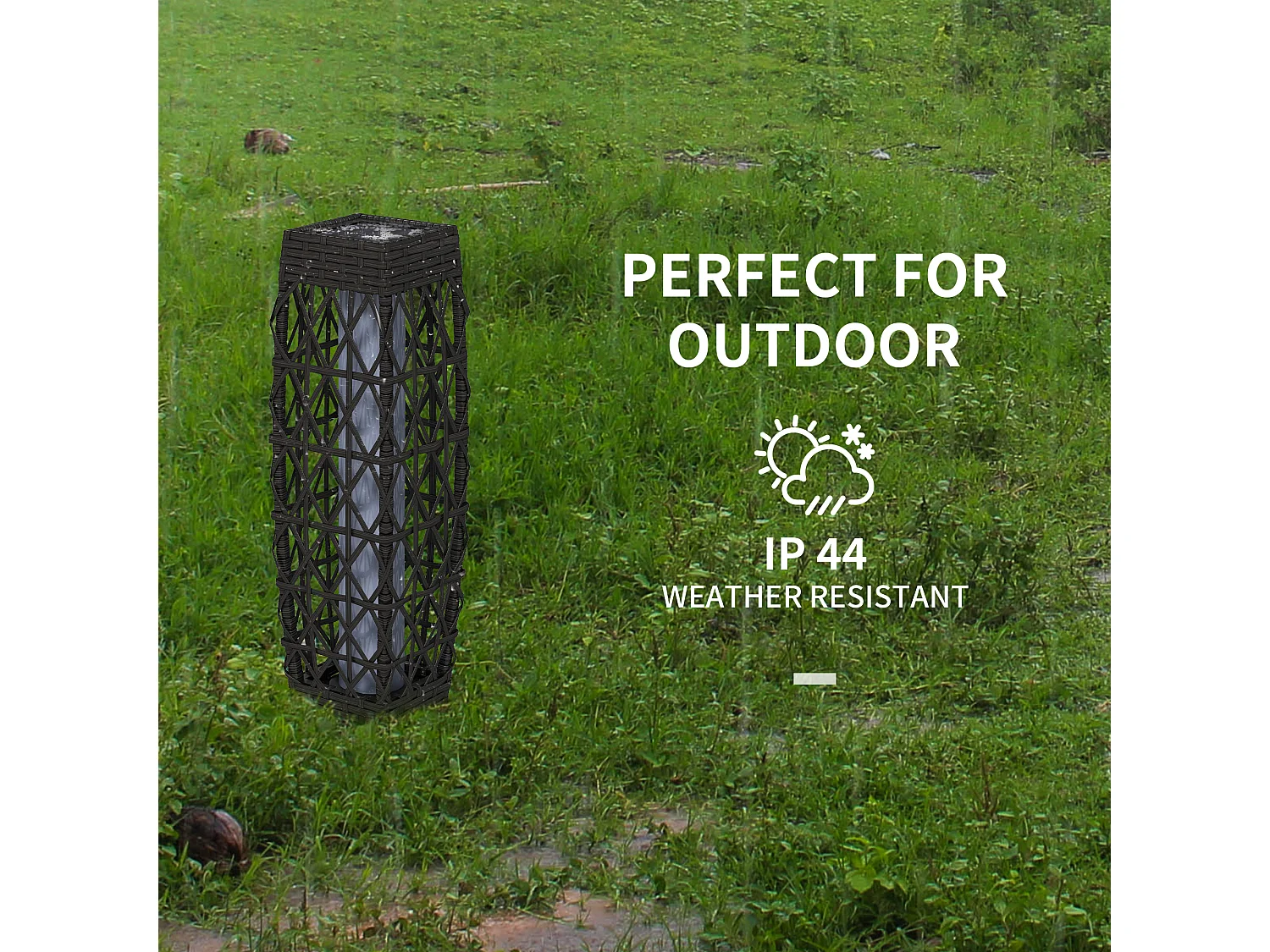 Lampada solare da giardino con illuminazione led 20x20x68 cm grigia