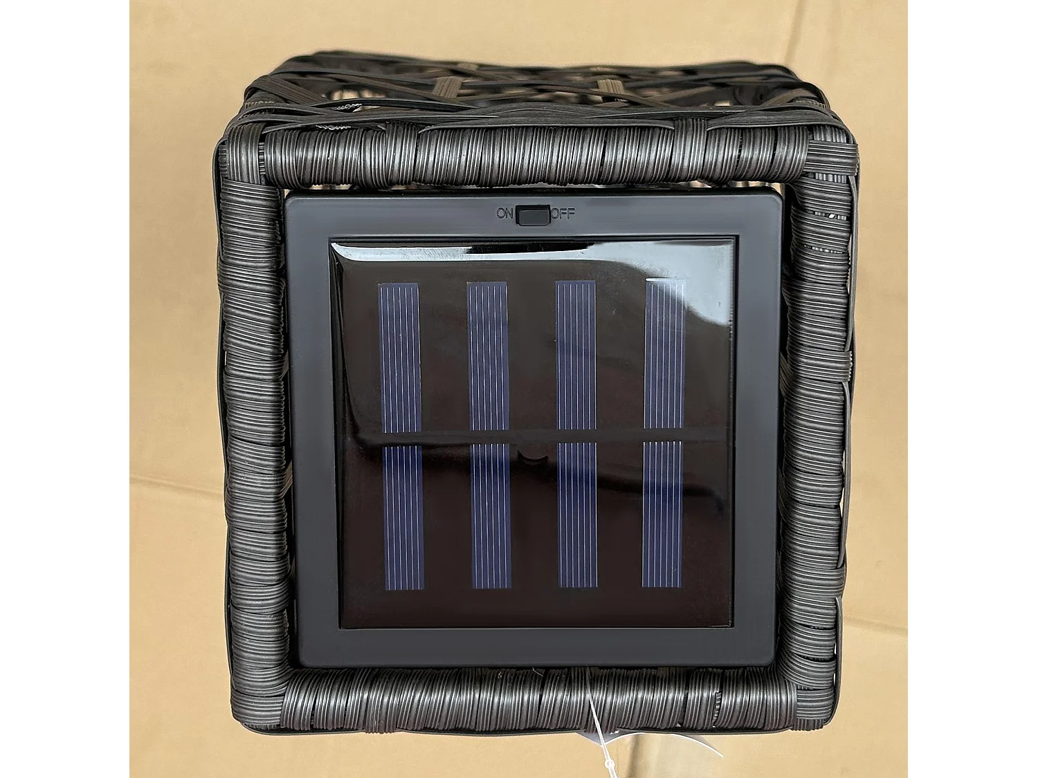 Lampada solare da giardino con illuminazione led 20x20x68 cm grigia