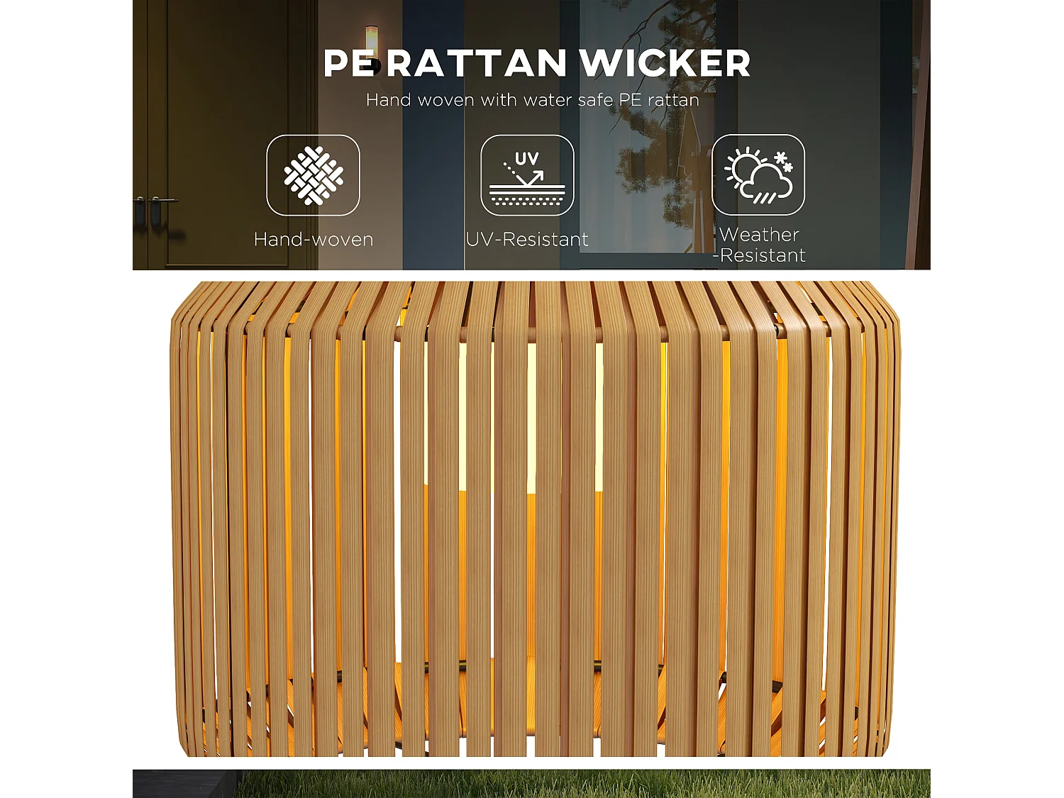 Lampada solare da giardino con illuminazione led Ø34x130 cm gialla