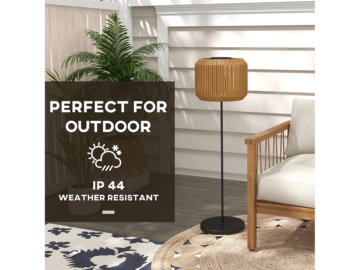 Lampada solare da giardino con illuminazione led Ø34x130 cm gialla