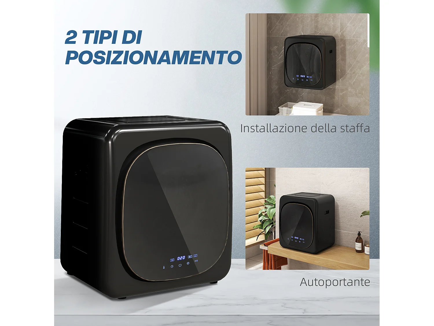 Asciugatrice carico 4 kg con timer e programma smart nero