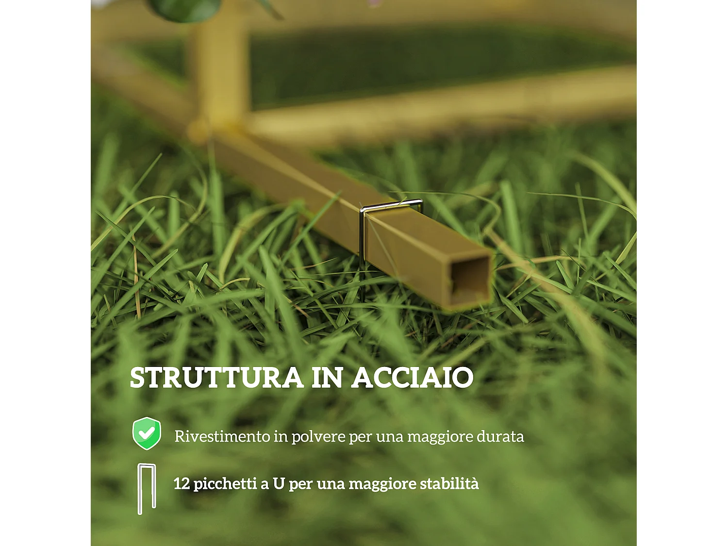 Set 3 archi da giardino decorativi da 1.8-2-2.2 m in metallo dorato