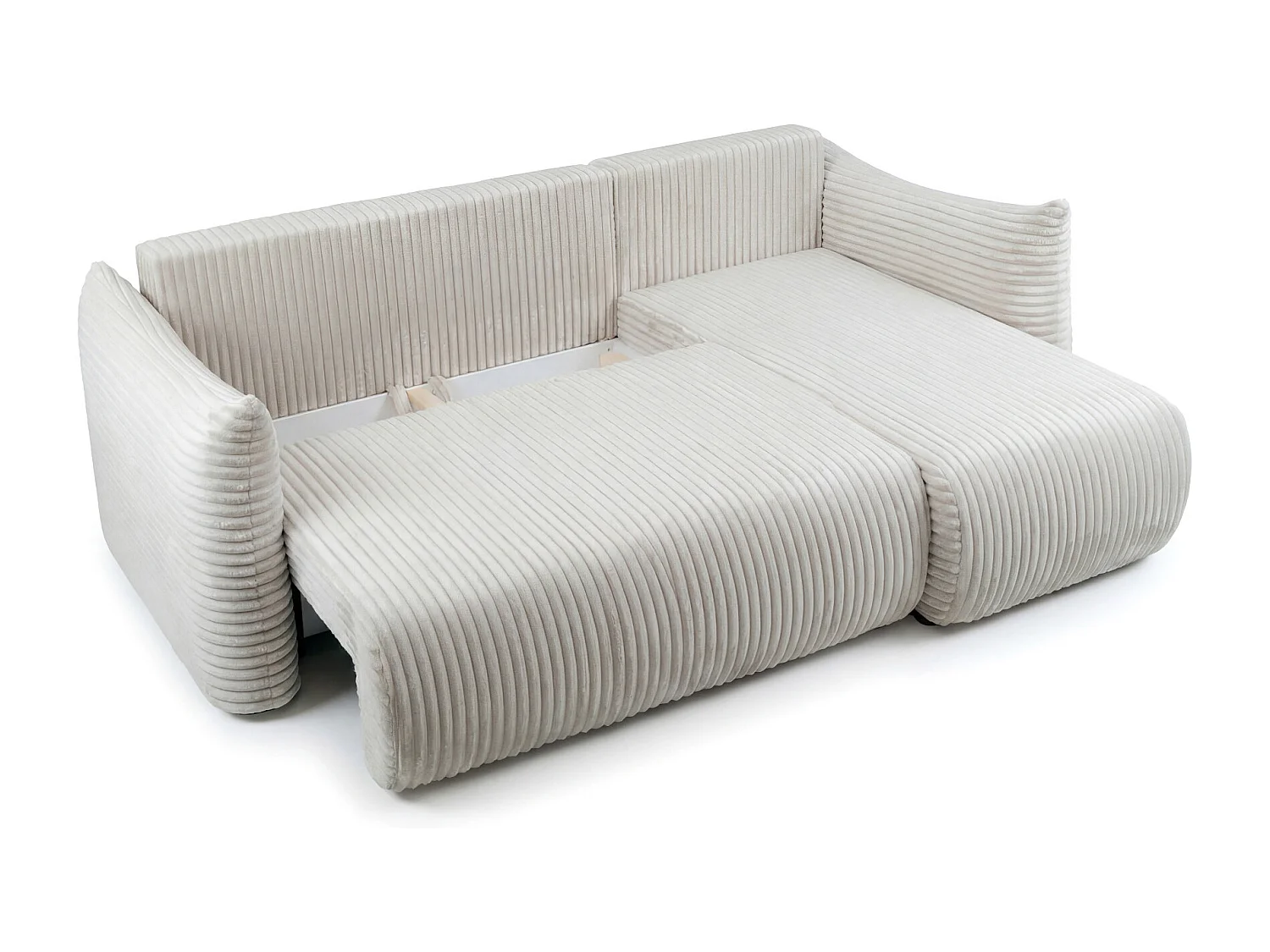Canapé d'angle Floti mini, pour salon, avec fonction couchage, tissu Tilia, beige (03)
