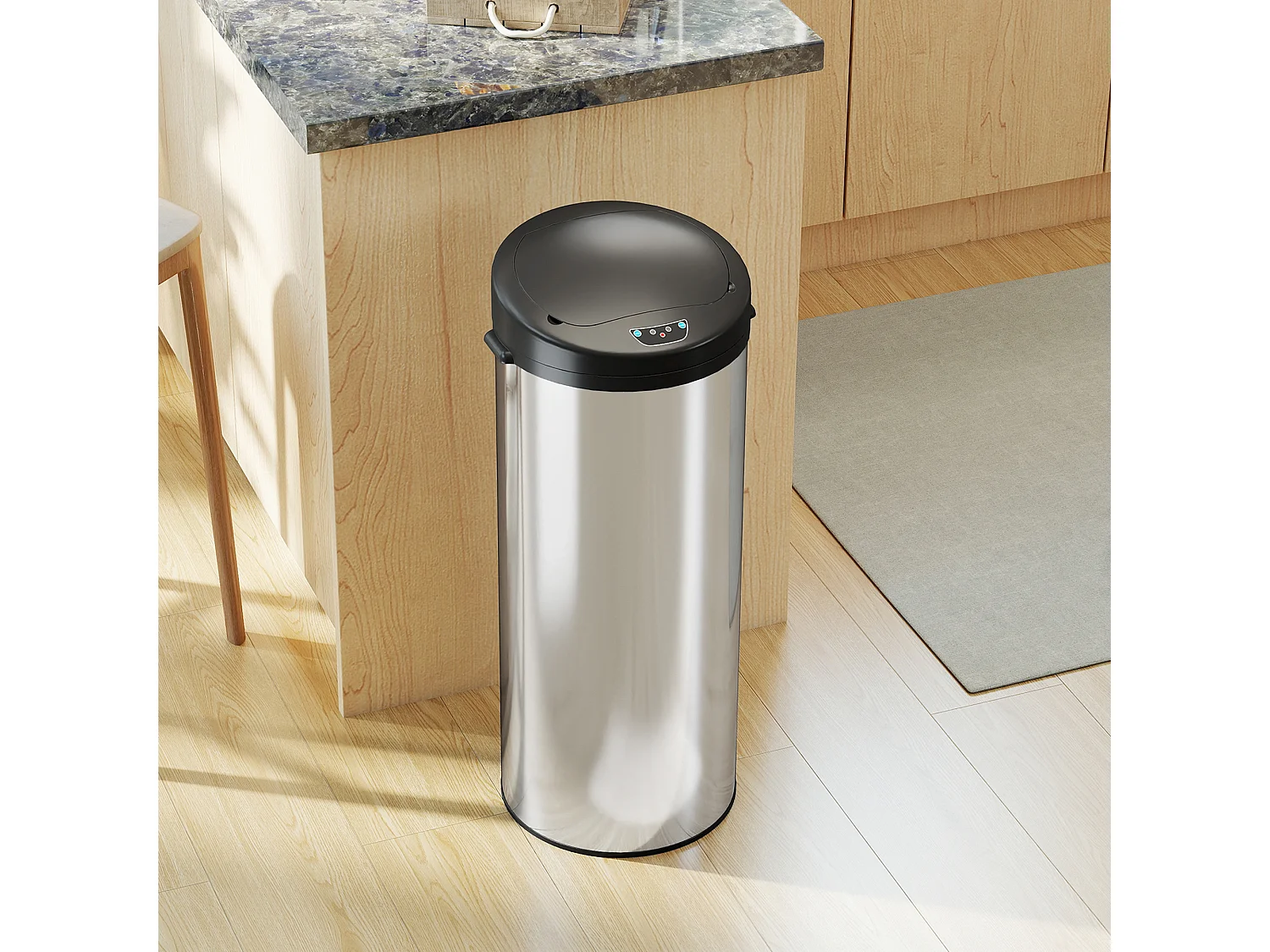 Bidone per rifiuti da 55 litri con apertura e chiusura automatica