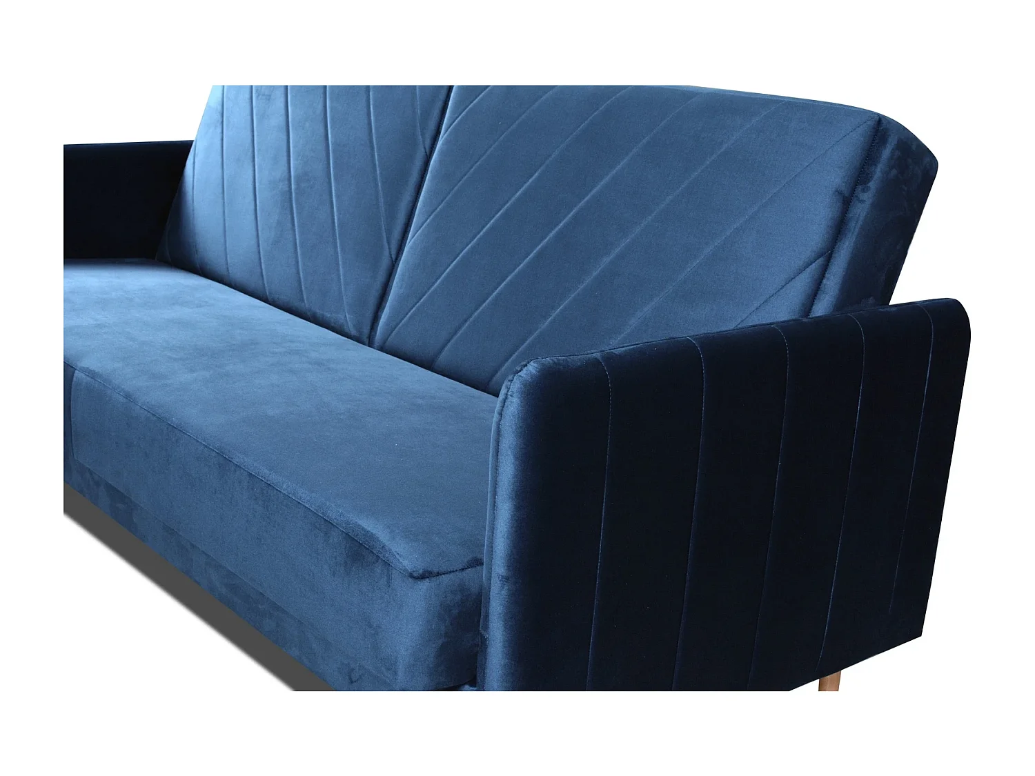 Canapé Clic-Clac Vesto - Velours Bleu Monolith 77 - Coffre de Rangement