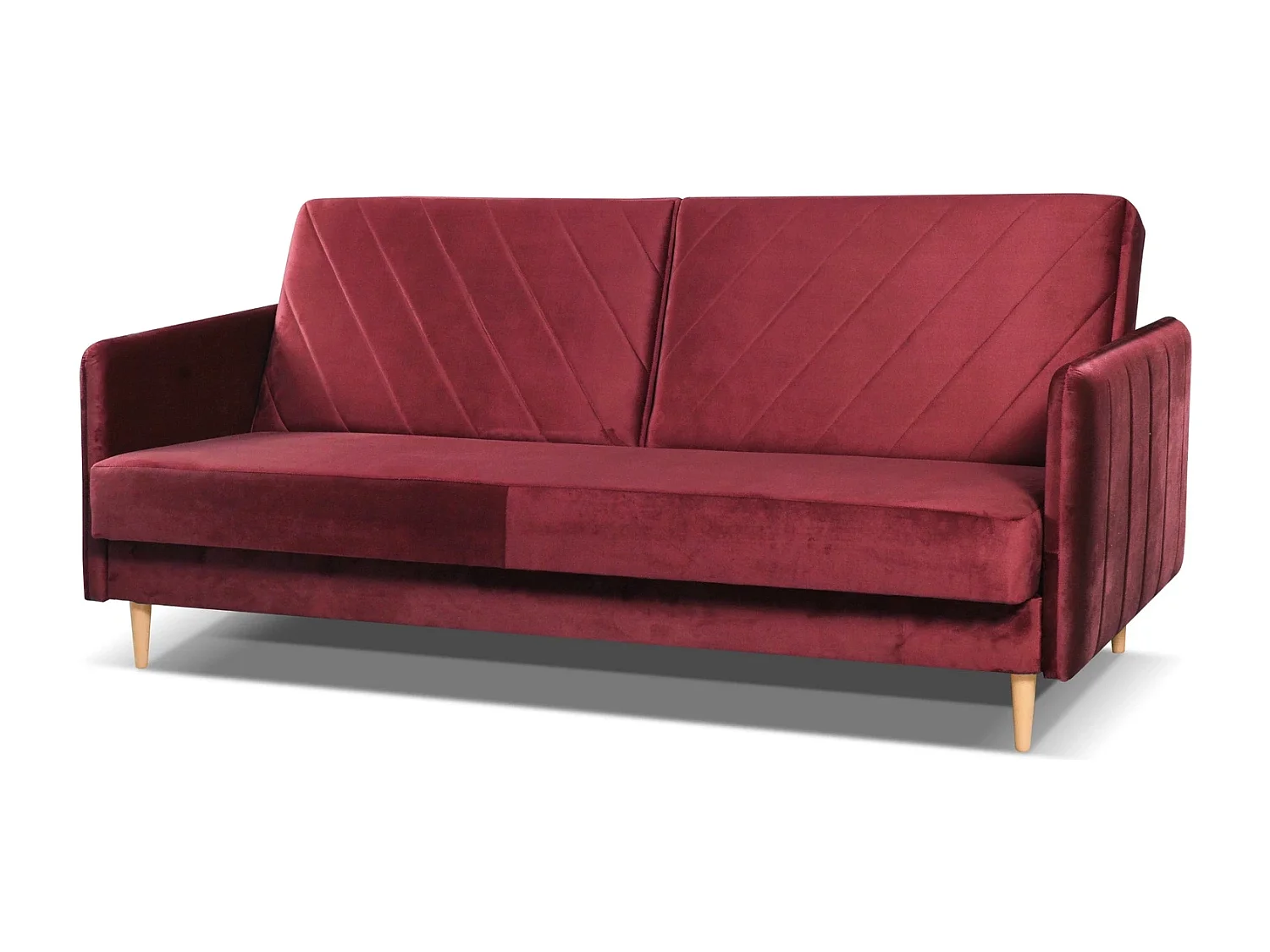 Canapé Clic-Clac Vesto - Velours Rouge Monolith 59 - Coffre de Rangement